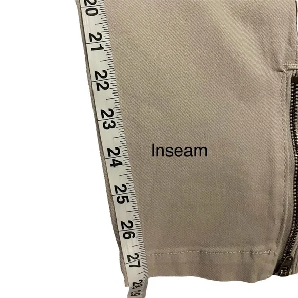 Joie High Rise Park Skinny Women's Cream Zippered Jeans in Peyote Premium Denim - Picture 11 of 13